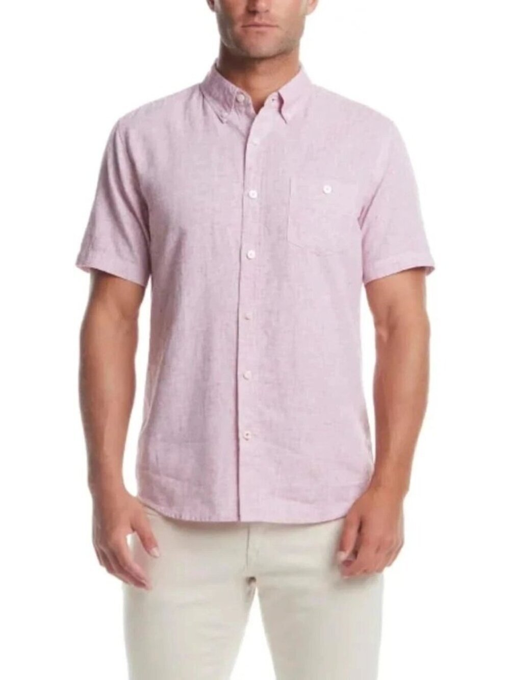 NWOT Weatherproof Vintage Men's XL Red Washable Linen Button-Down Shirt i1928